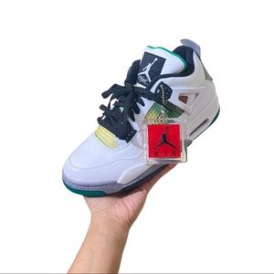 Air Jordan 4 Retro Lucid Green Rasta with Box